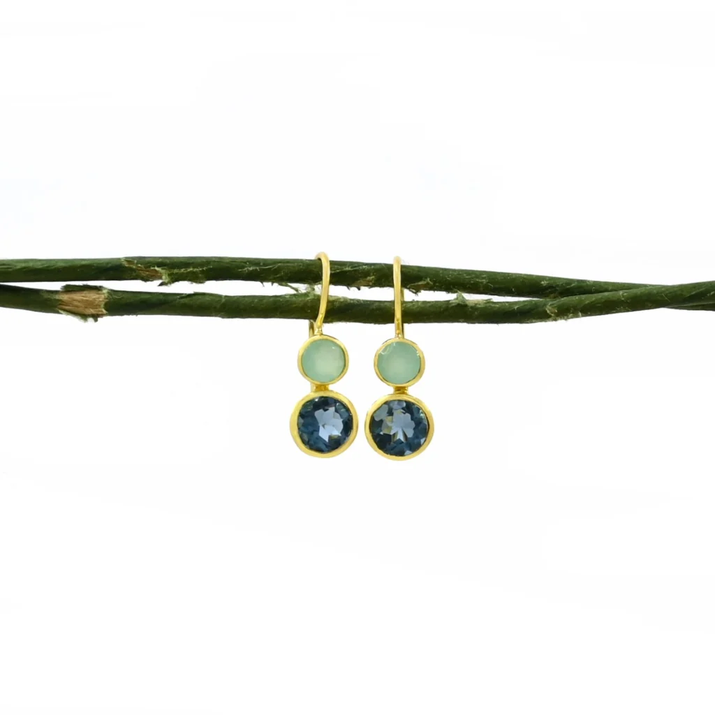 Gold Gemstone Drop Earrings | Delphine | Noyre - Image 21