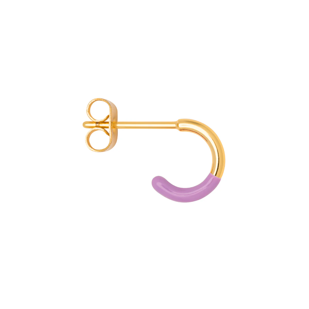 Gold Half Dip Enamel Coloured Single Hoop Earring | Lulu Copenhagen - Image 13