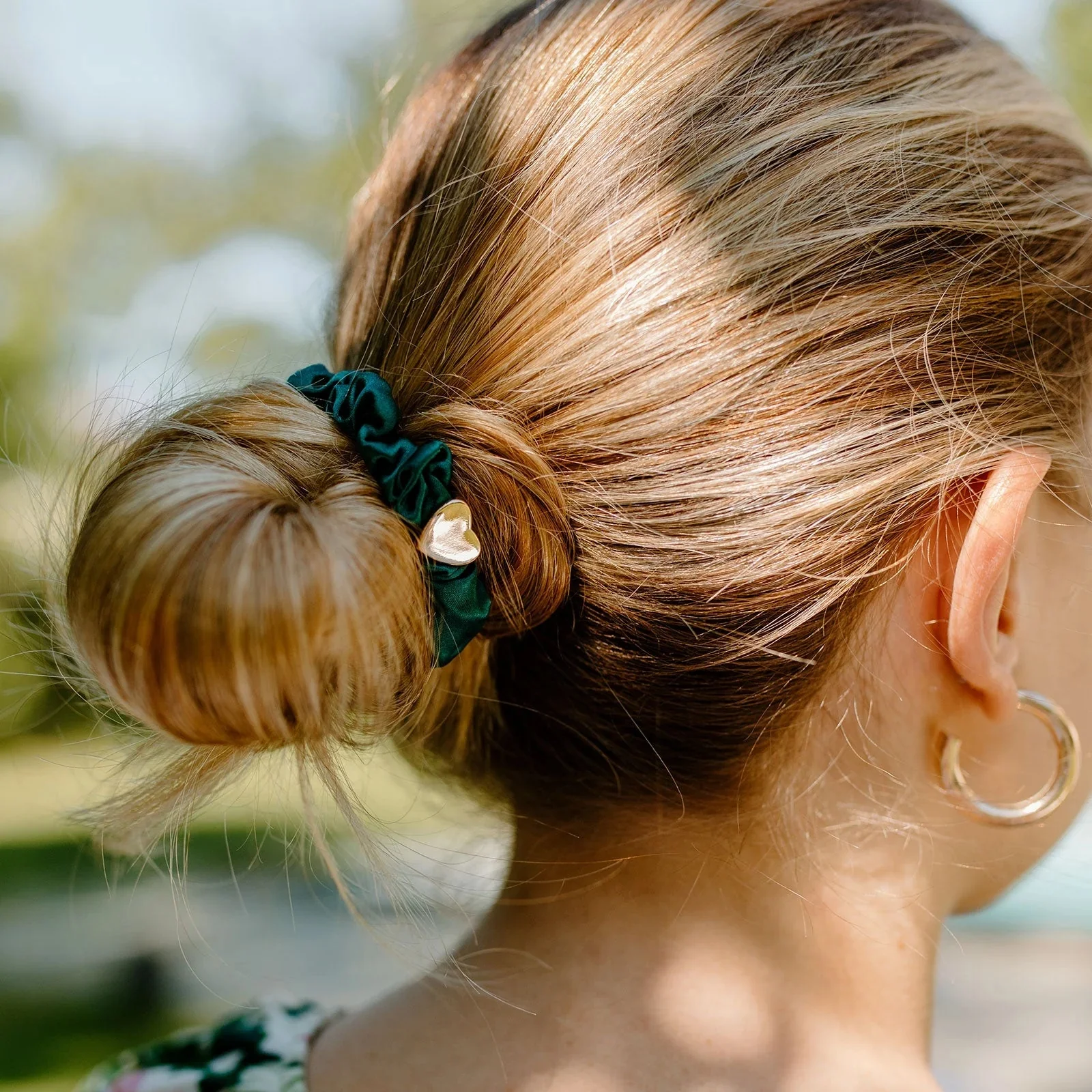 Gold Heart Silk Scrunchie | byEloise - Image 5