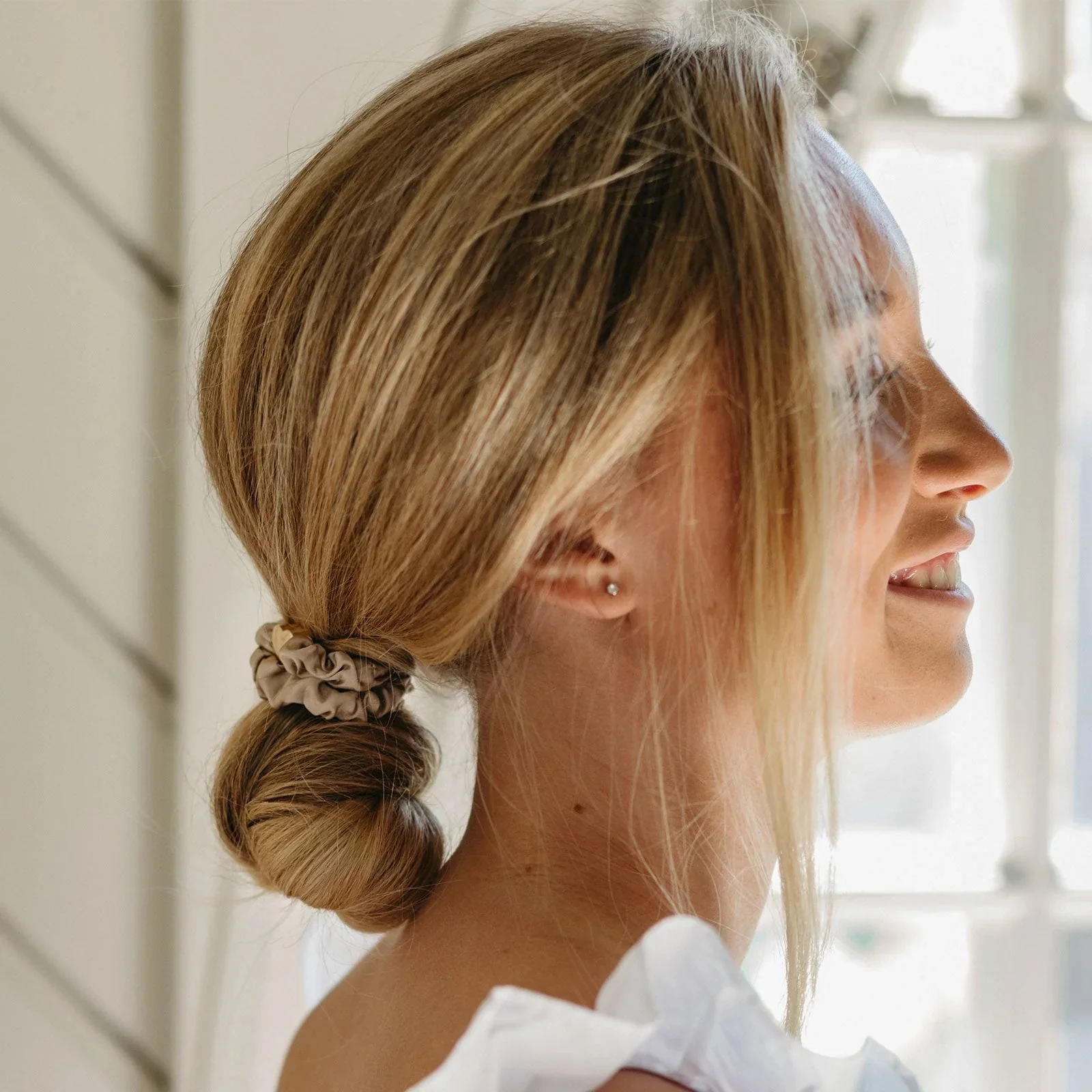 Gold Heart Silk Scrunchie | byEloise - Image 7