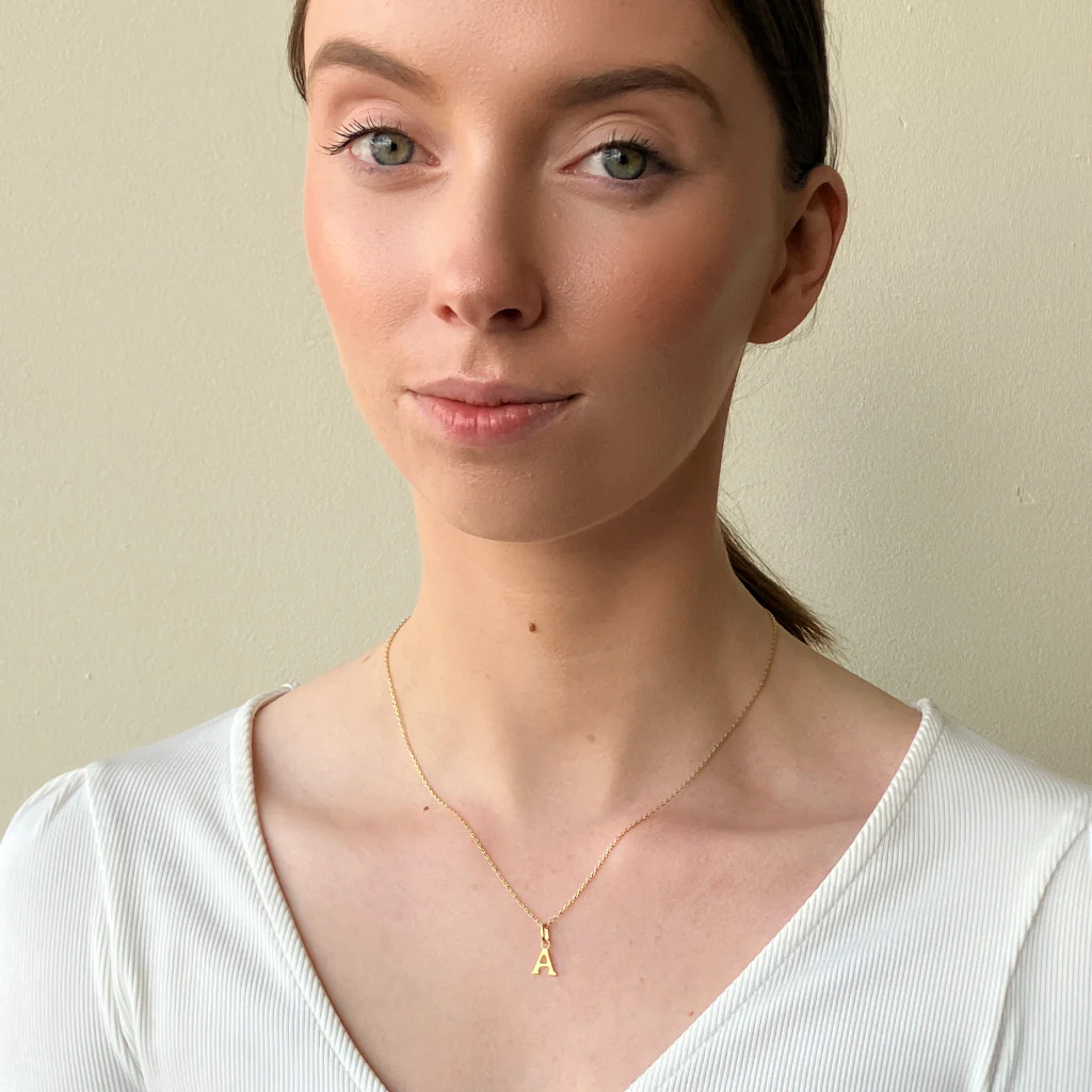 18ct Gold Plated Letter Pendant Necklace - Image 3