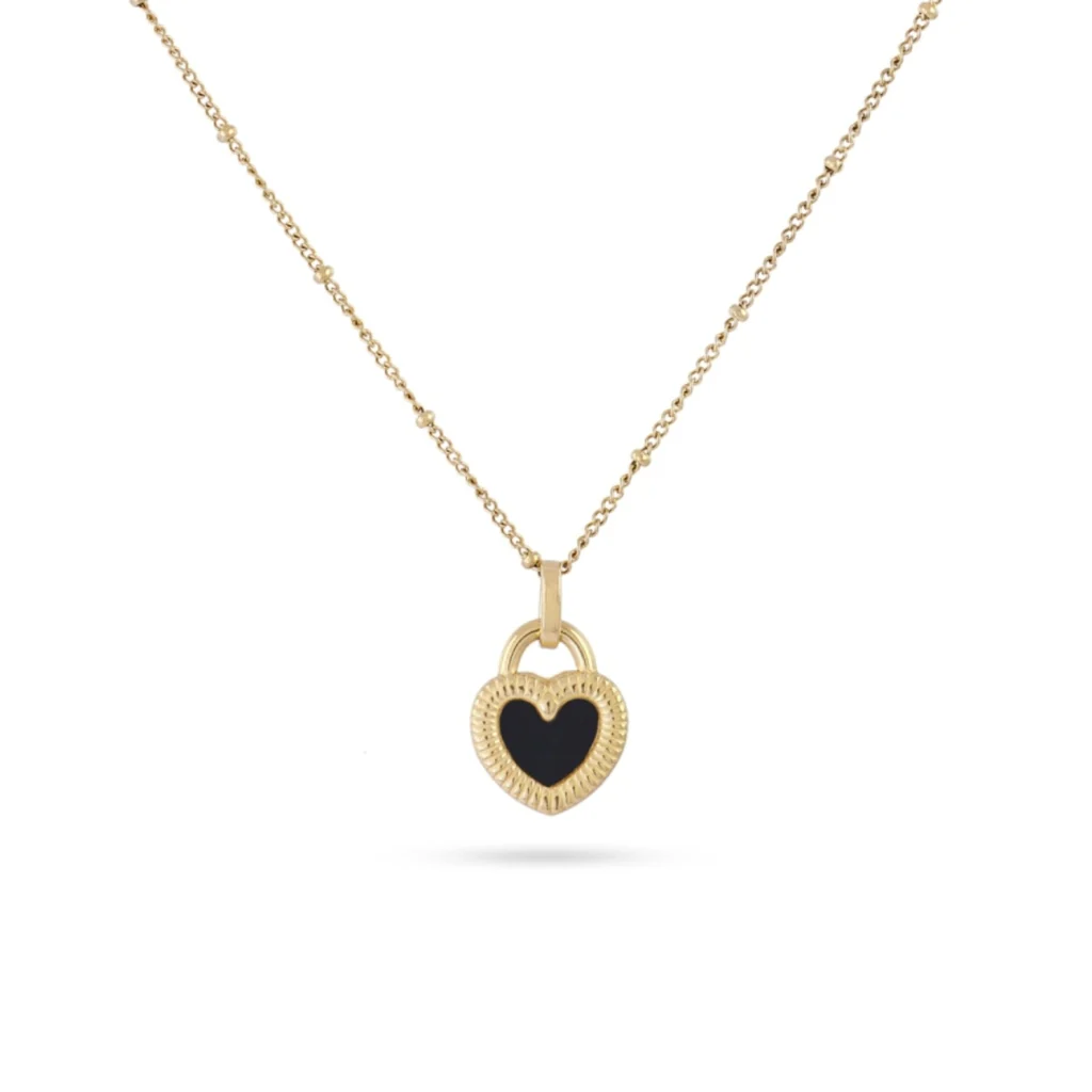 Steel Two Faces Heart Pendant Necklace | Anartxy - Image 5