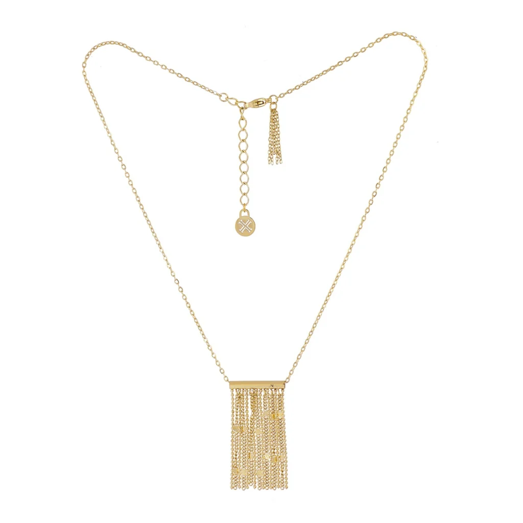 Steel Rectangle Rainfall Necklace | Anartxy - Image 3