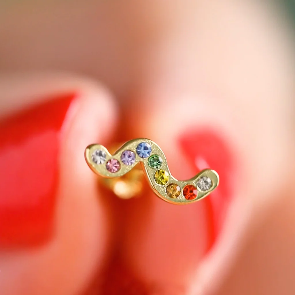 Gold Snake Single Stud Earring | Snaky | Lulu Copenhagen - Image 11