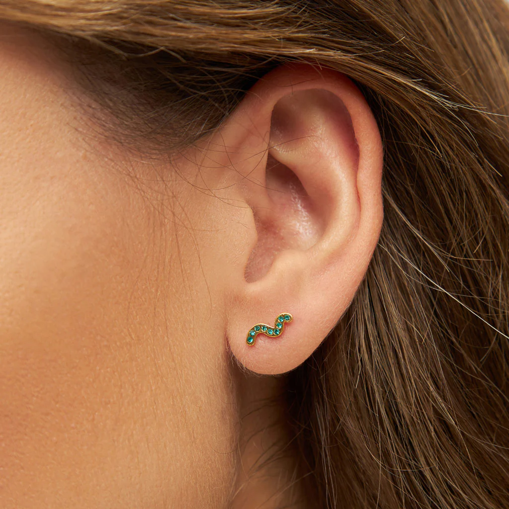 Gold Snake Single Stud Earring | Snaky | Lulu Copenhagen - Image 6