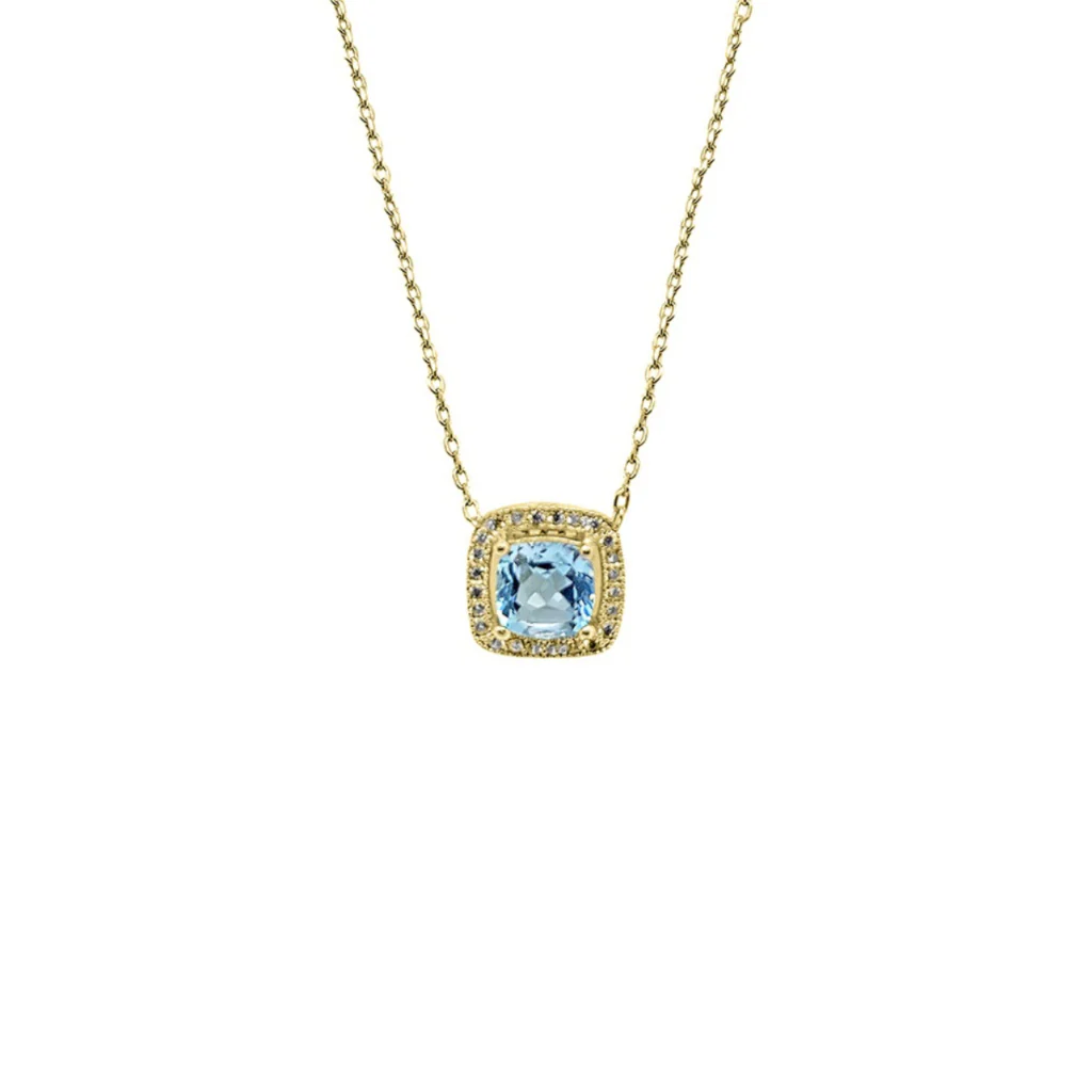 18ct Gold Plated Cushion Setting Necklace | Kamea - Image 5
