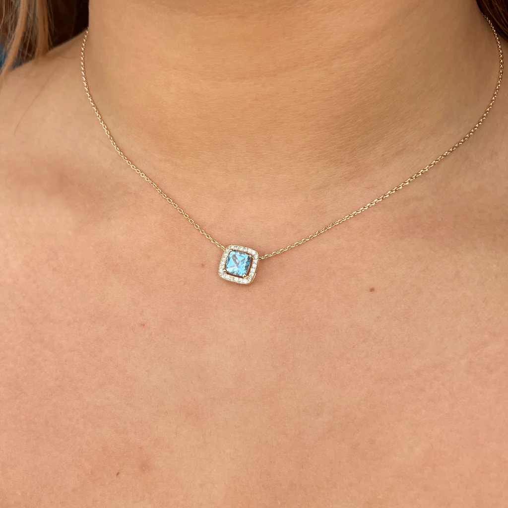 18ct Gold Plated Cushion Setting Necklace | Kamea - Image 7