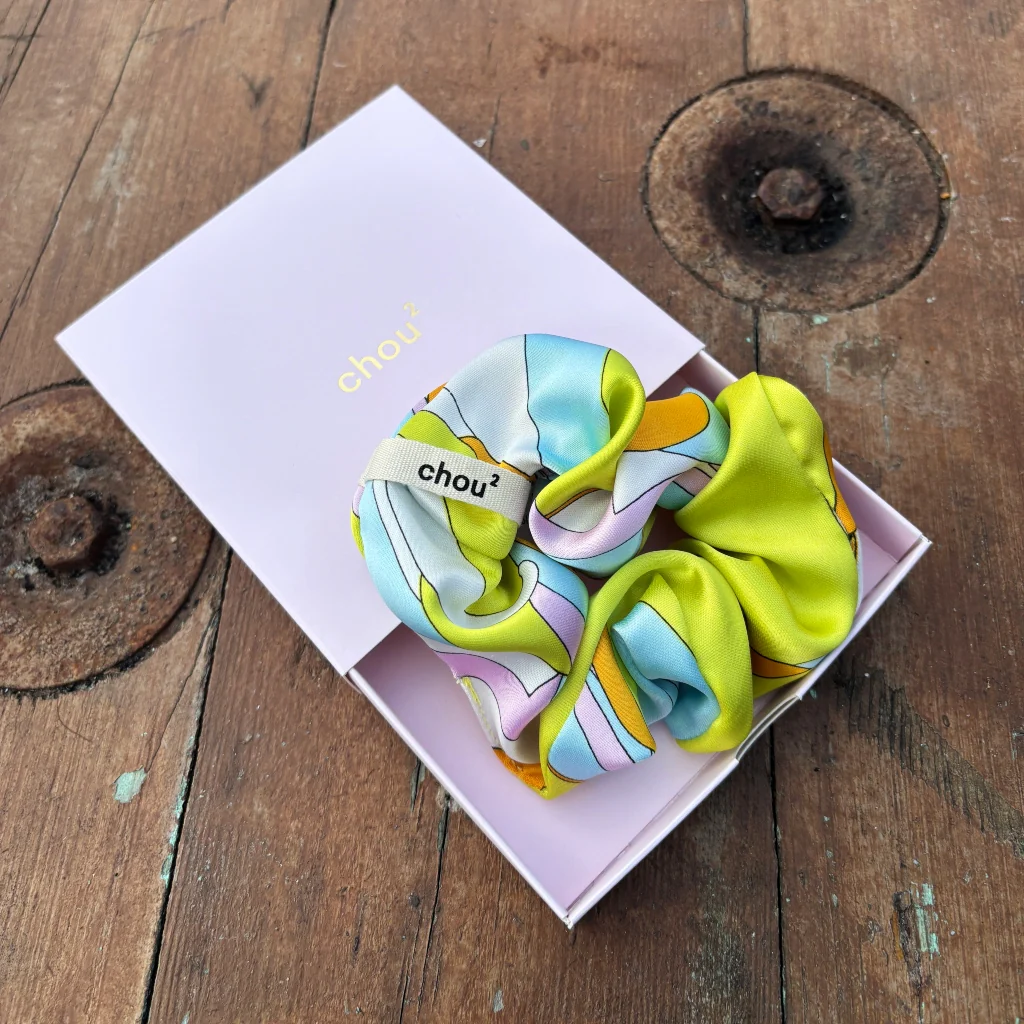 Hair Scrunchie | Anise Green Print | Chou² - Image 3