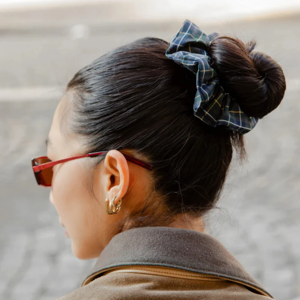 Hair Scrunchie | Green Tartan | Chou² - Image 2