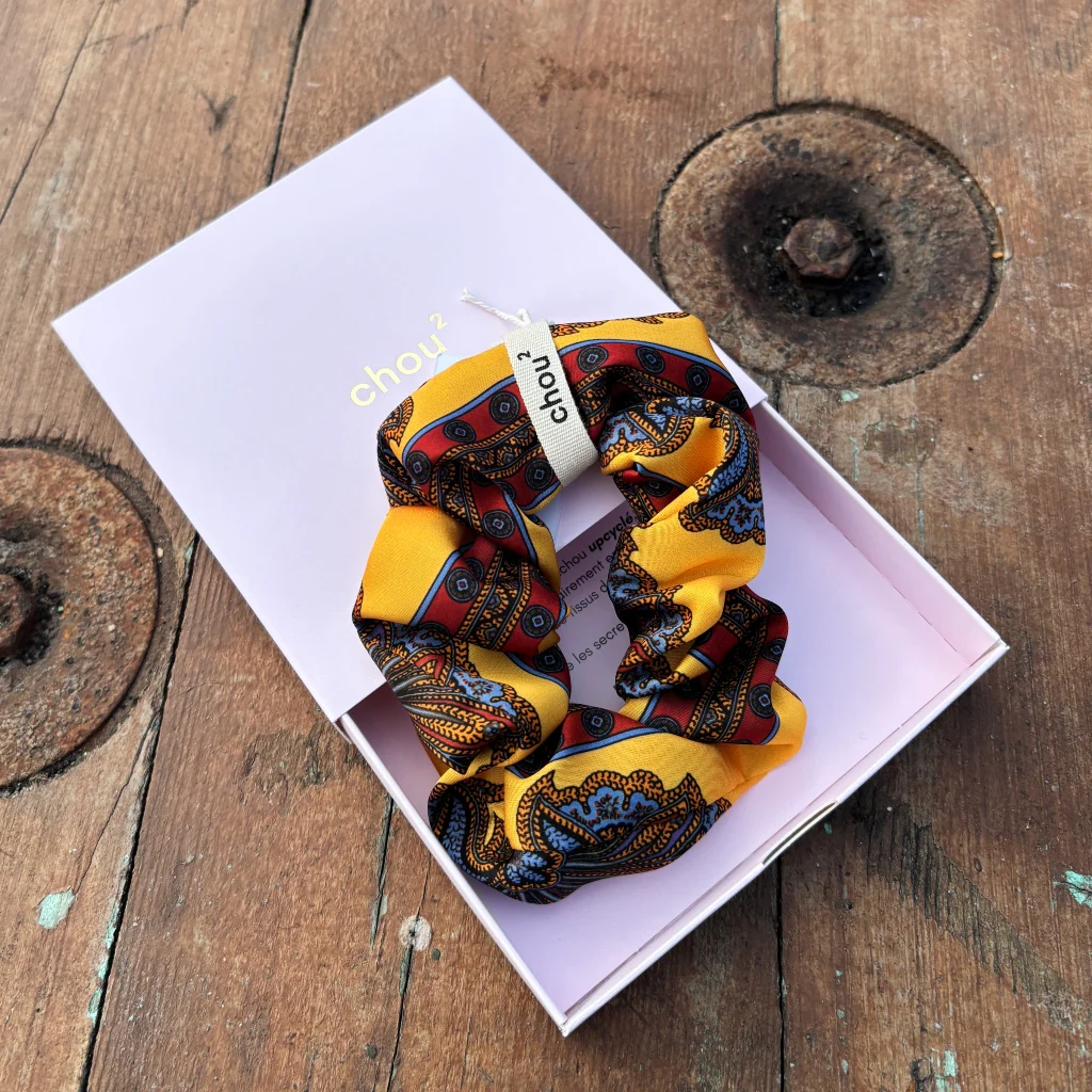 Hair Scrunchie | Provencal Yellow Print | Chou² - Image 4