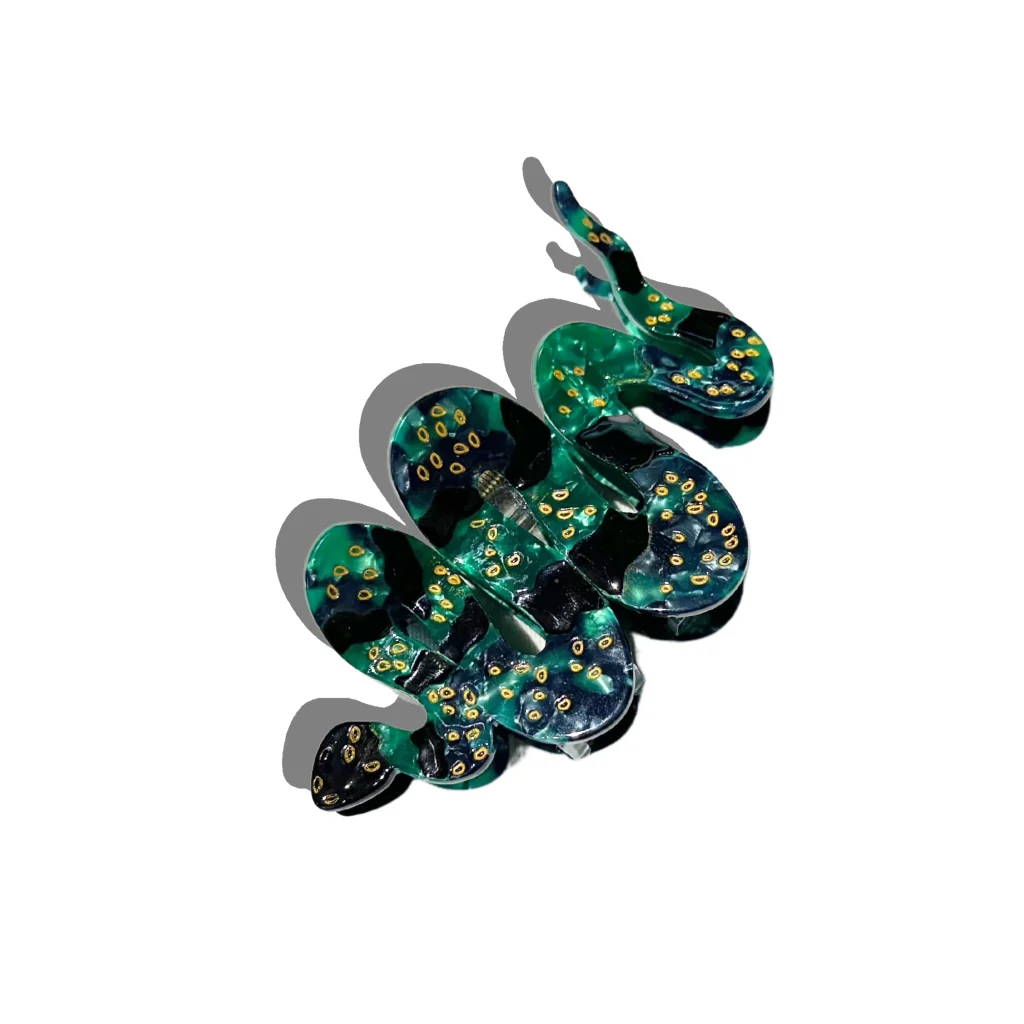 Hand-Painted Claw Hair Clip | Snake | Solar Eclipse - Image 3