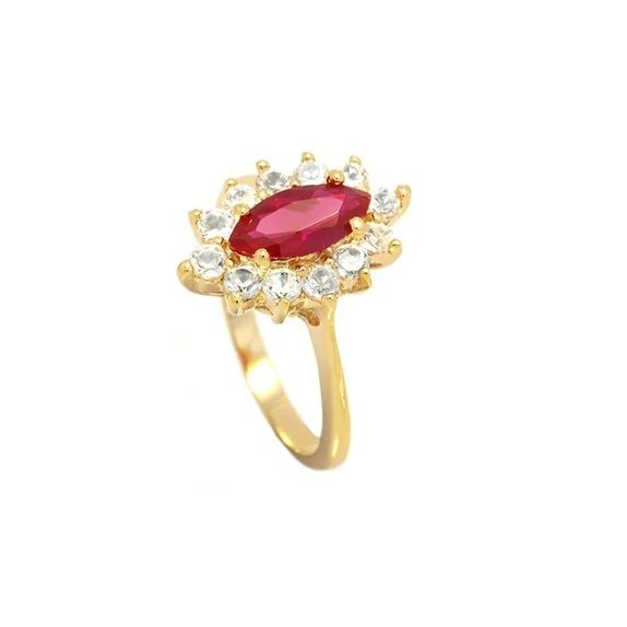 18ct Gold Plated Marquise Cut Cluster Ring | Karitsa - Image 4