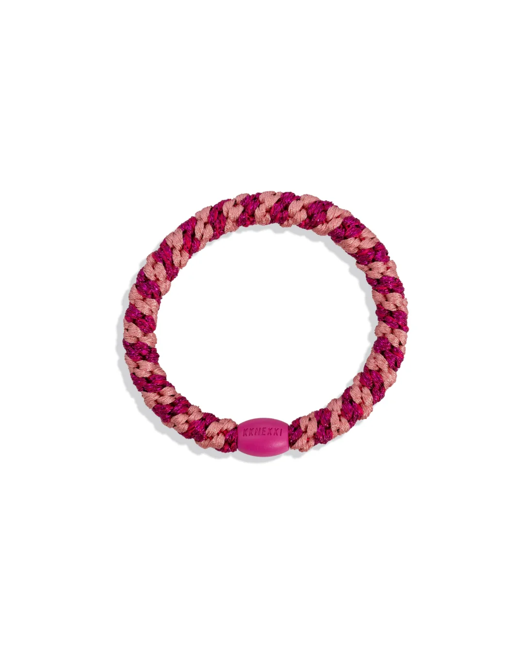 Kknekki Hair Tie | Glitter Stripe | Faded Rose Electric Pink