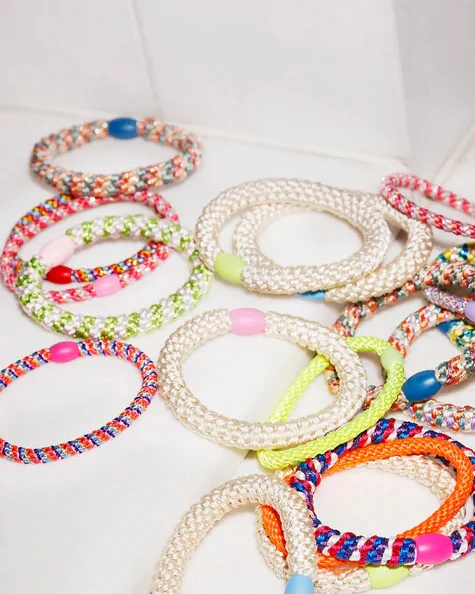 Kknekki Hair Tie | Slim Mix | Orange & Neon Pink - Image 3