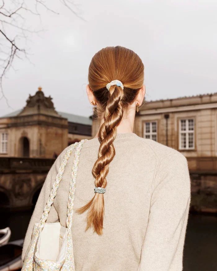 Kknekki Hair Tie | Slim Mix | Teal & Gold Glitter - Image 2