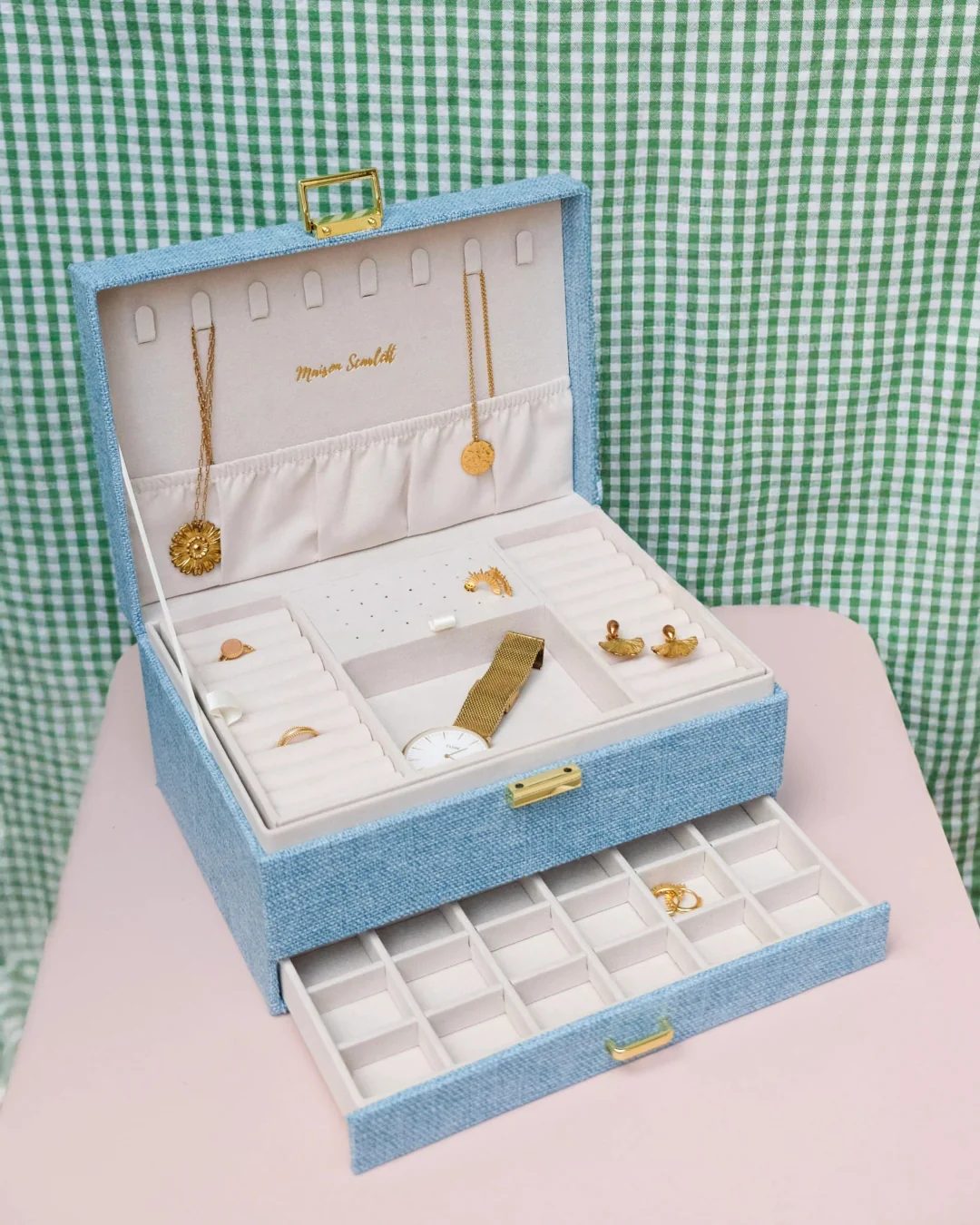 Large Jewellery Box | Denise | Linen | Maison Scarlett - Image 3