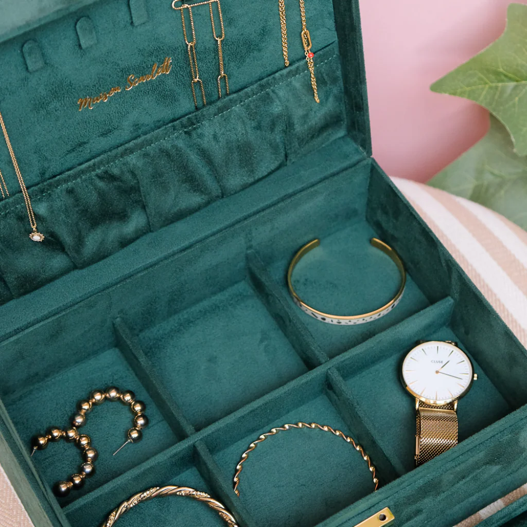 Large Jewellery Box | Denise | Velvet | Maison Scarlett - Image 4