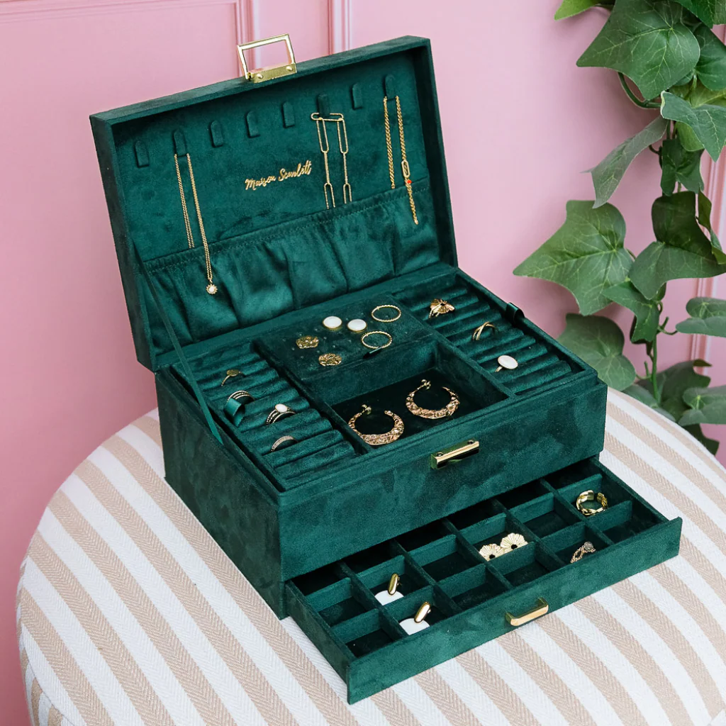 Large Jewellery Box | Denise | Velvet | Maison Scarlett - Image 5