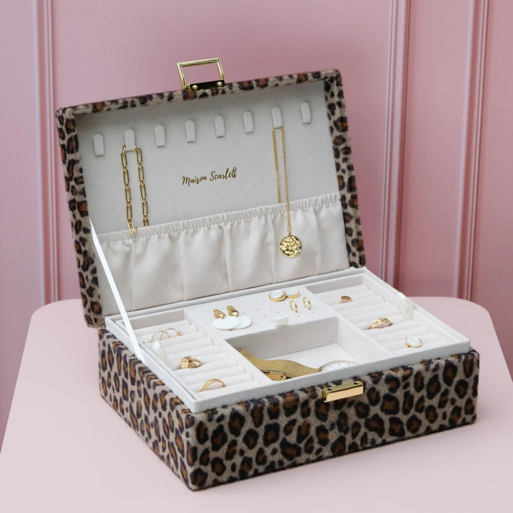 Large Rectangle Jewellery Box | Louise | Leopard | Maison Scarlett - Image 2