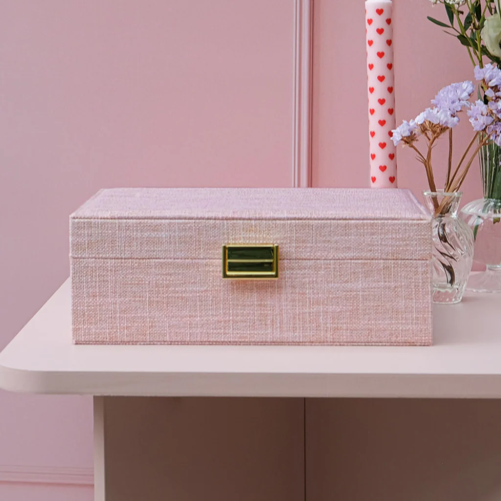 Large Rectangle Jewellery Box | Louise | Linen | Maison Scarlett - Image 3