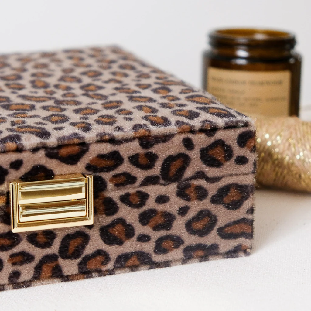 Large Square Jewellery Box | Anne | Leopard | Maison Scarlett - Image 2