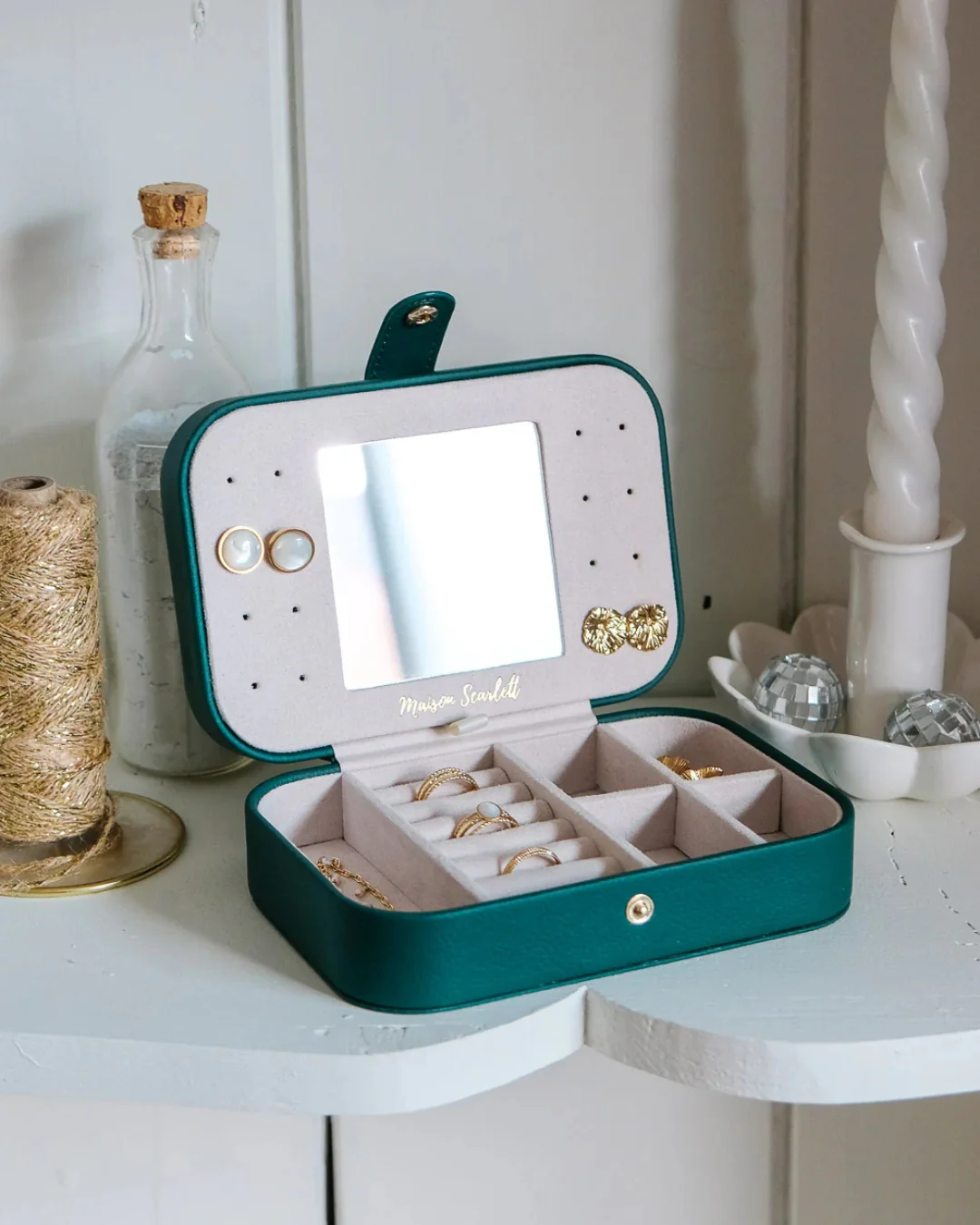 Rectangle Travel Jewellery Box | Brigitte | Faux Leather | Maison Scarlett - Image 13