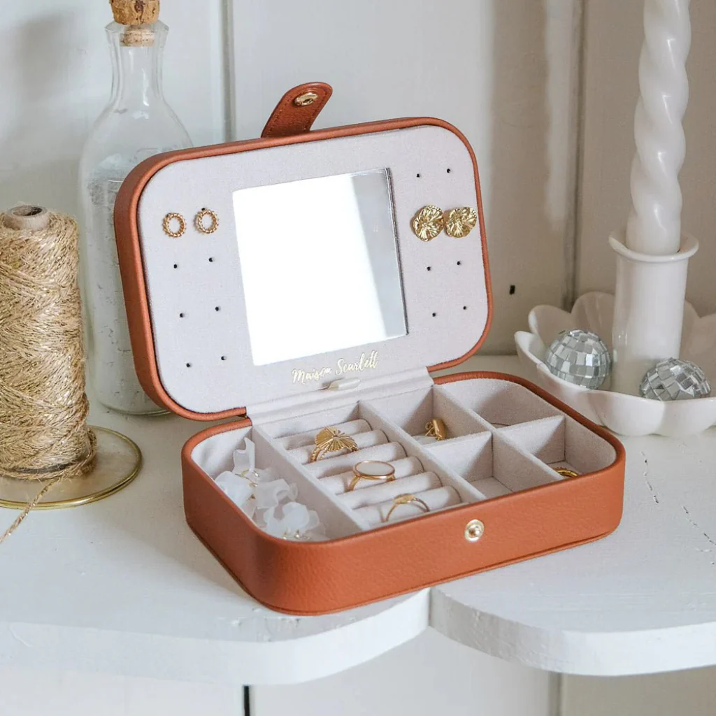 Rectangle Travel Jewellery Box | Brigitte | Faux Leather | Maison Scarlett - Image 3