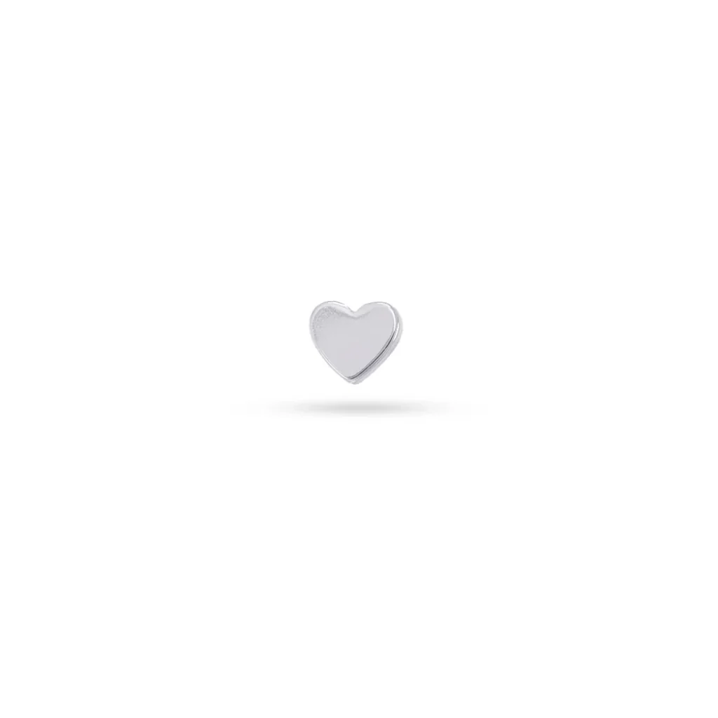 Steel Love Heart Ball Back Single Stud Earring | Anartxy - Image 4