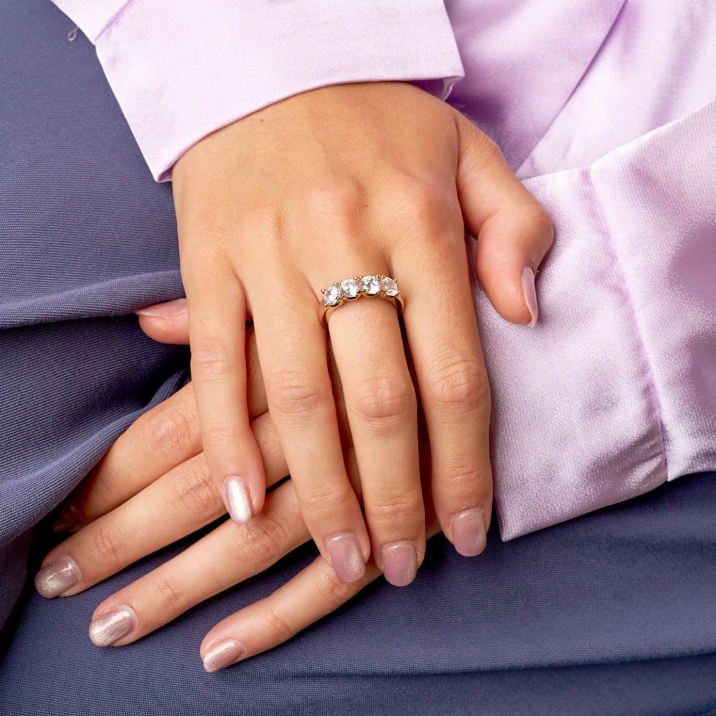 18ct Gold Plated Multi Stone Ring | Mandra - Image 3