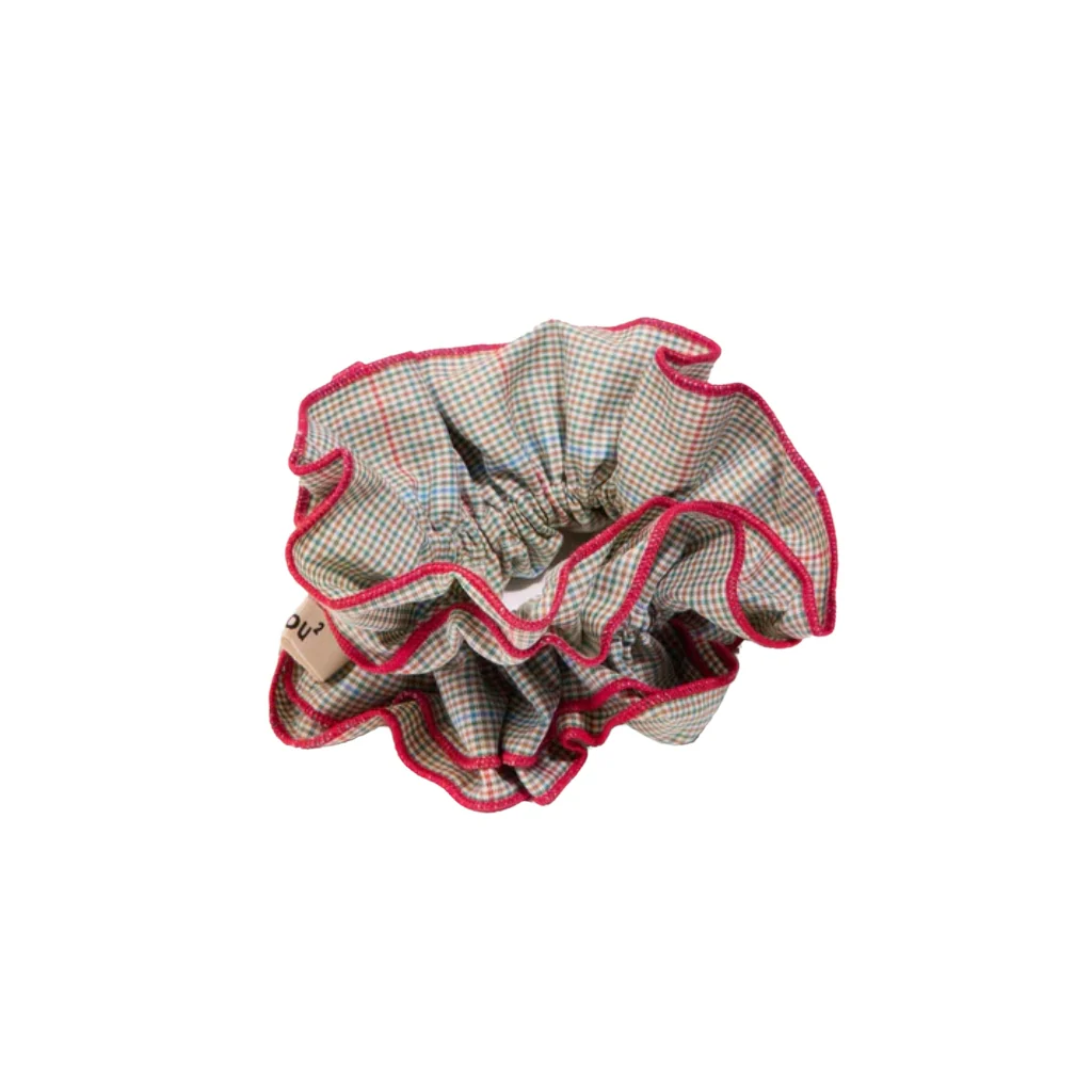 Maxi Hair Scrunchie | Red & Blue Gingham | Chou²