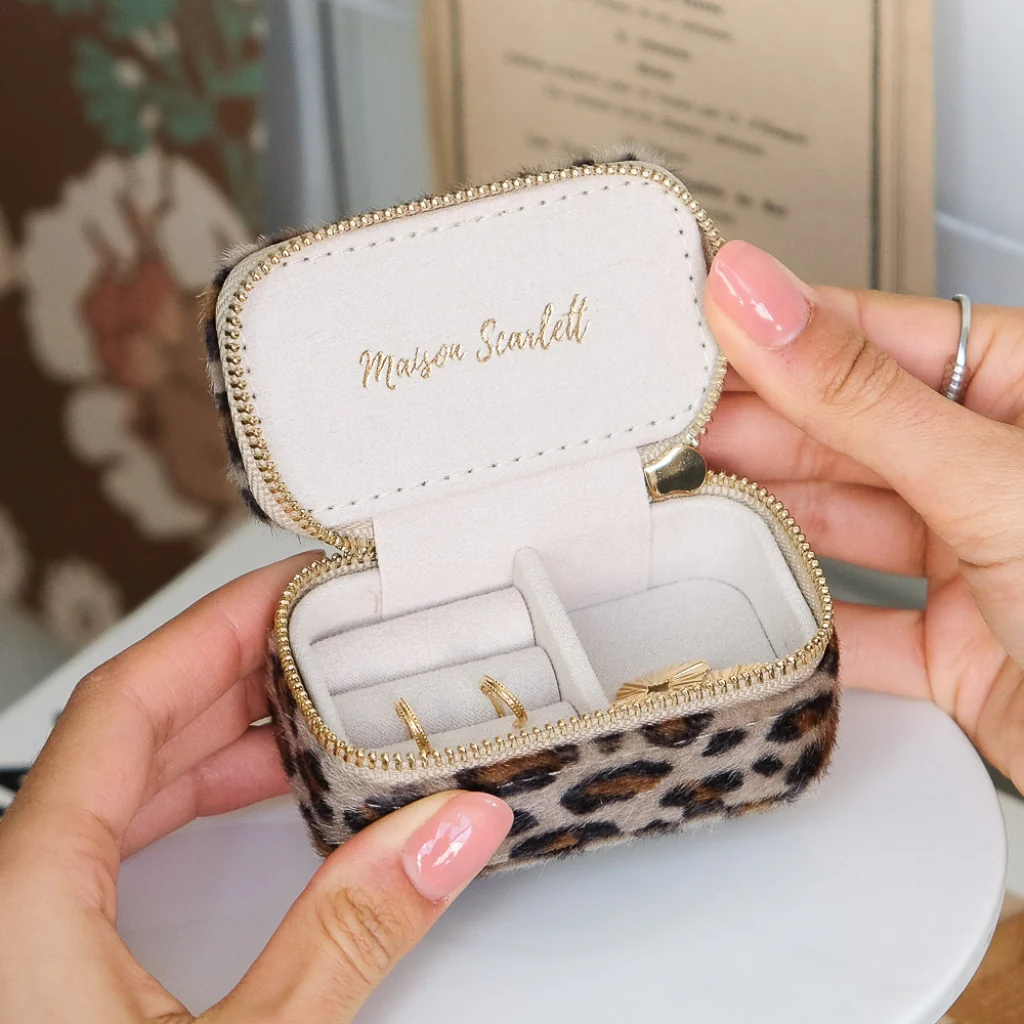 Mini Jewellery Travel Case | Marie | Leopard | Maison Scarlett - Image 4