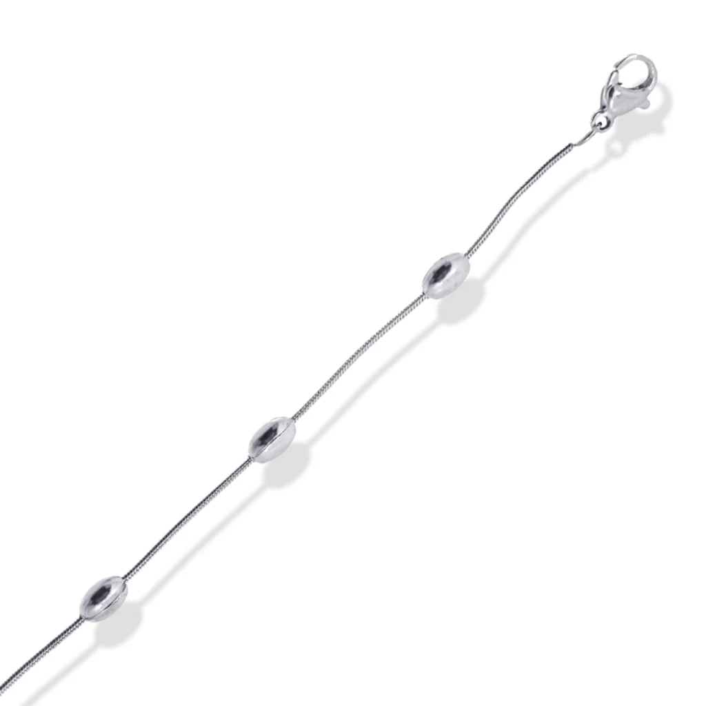 Steel Oval Bead Detail Chain Bracelet | Anartxy - Image 8