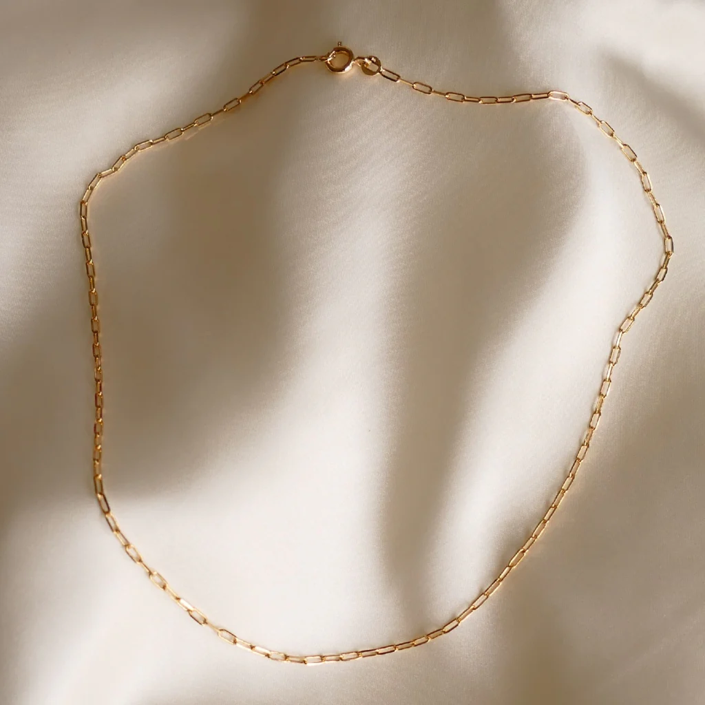 18ct Gold Plated Paperclip Chain Necklace | Palermo - Image 3