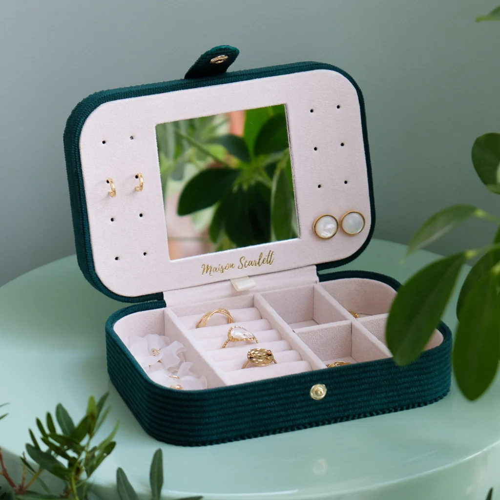Rectangle Travel Jewellery Box | Brigitte | Corduroy | Maison Scarlett - Image 4