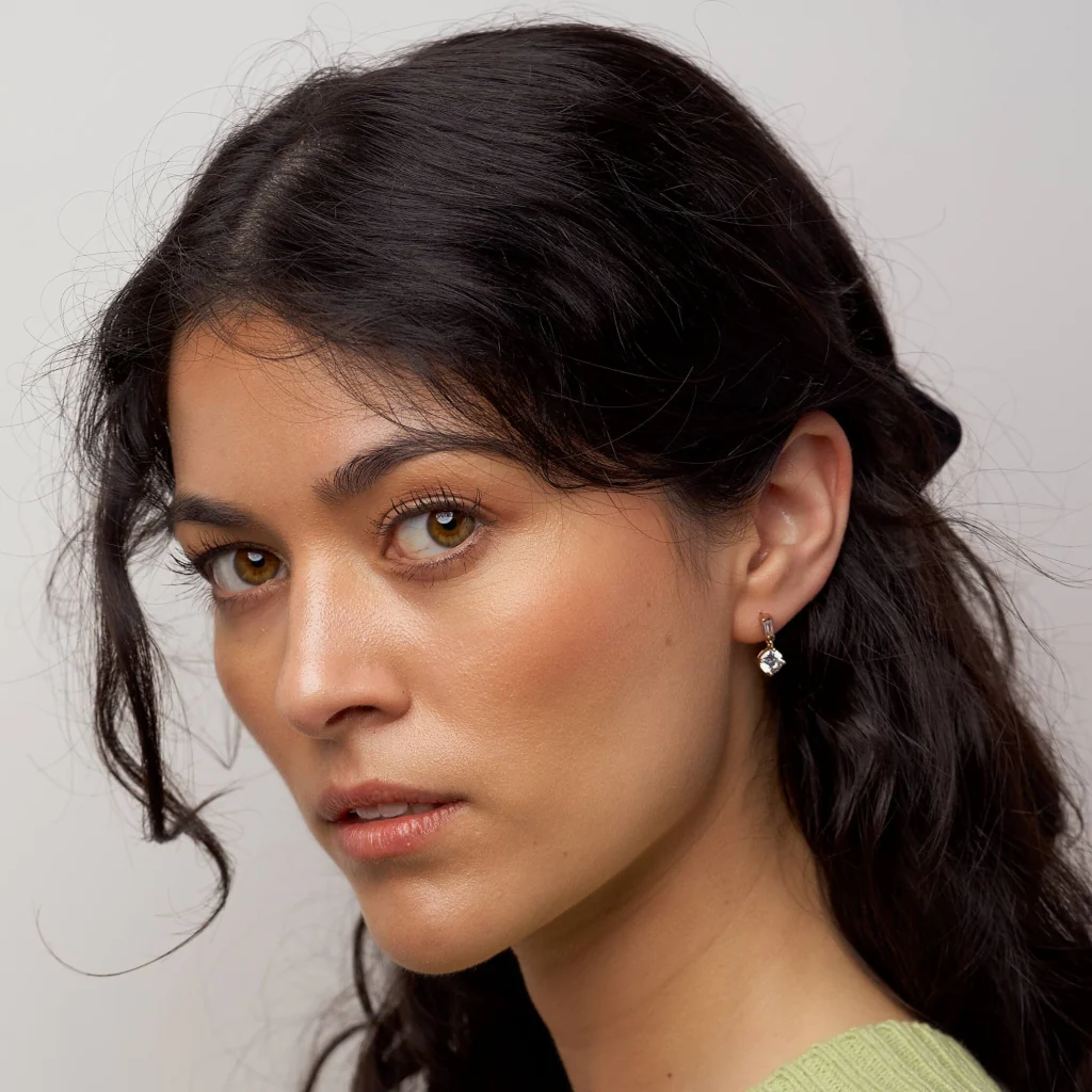 18ct Gold Plated Delicate Drop Earrings | Saintes - Image 5