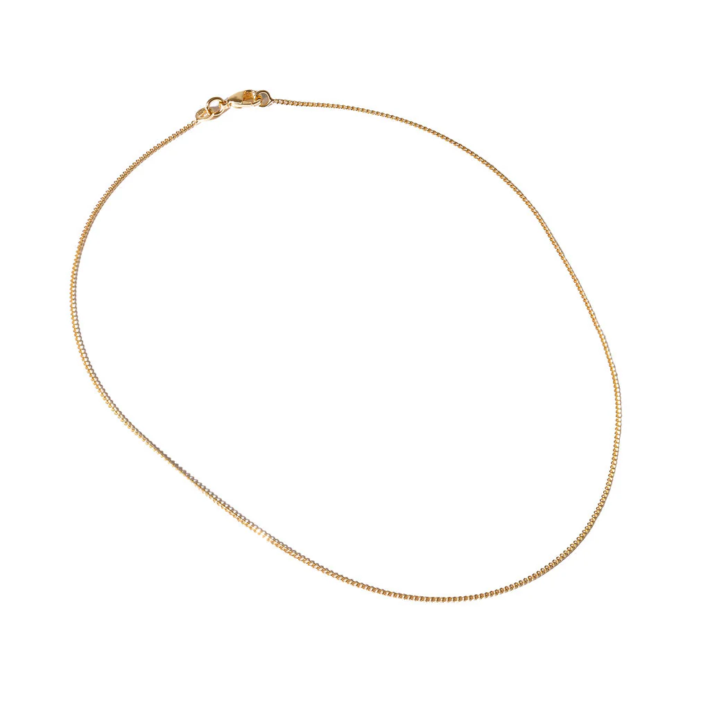 18ct Gold Plated Delicate Curb Chain Necklace | Salerno - Image 6