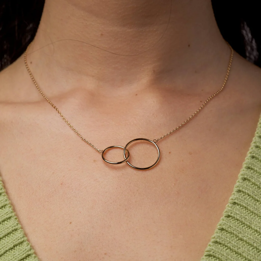 18ct Gold Plated Interlocking Circles Necklace | Siena - Image 3