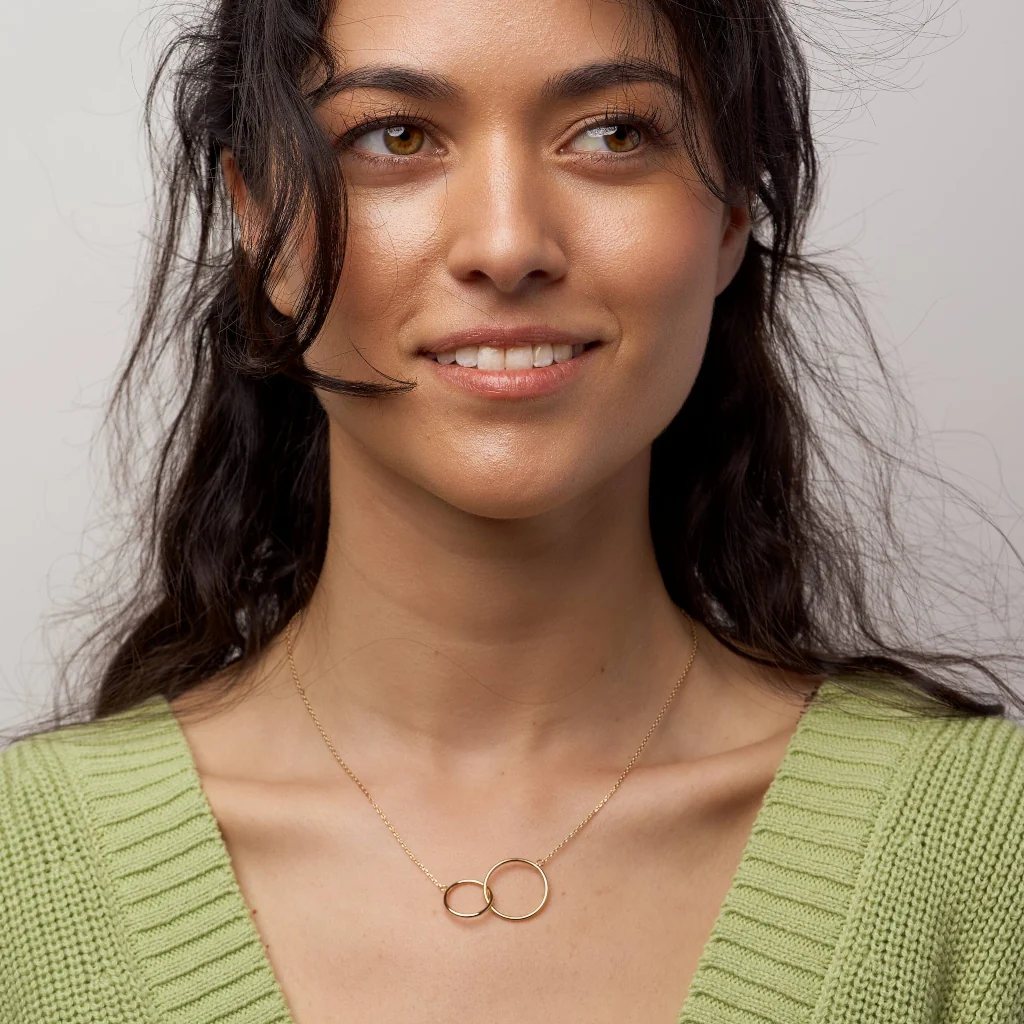 18ct Gold Plated Interlocking Circles Necklace | Siena - Image 4