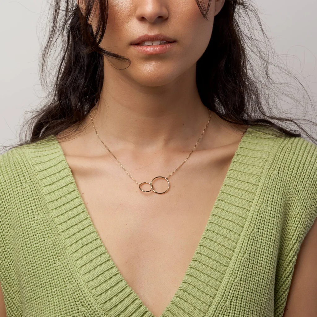 18ct Gold Plated Interlocking Circles Necklace | Siena - Image 5