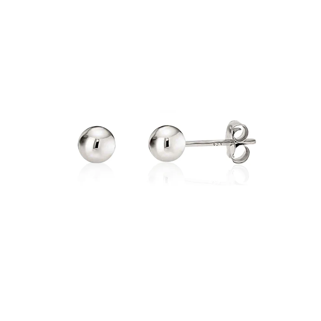 Sterling Sterling Silver Ball Stud Earrings | Delme