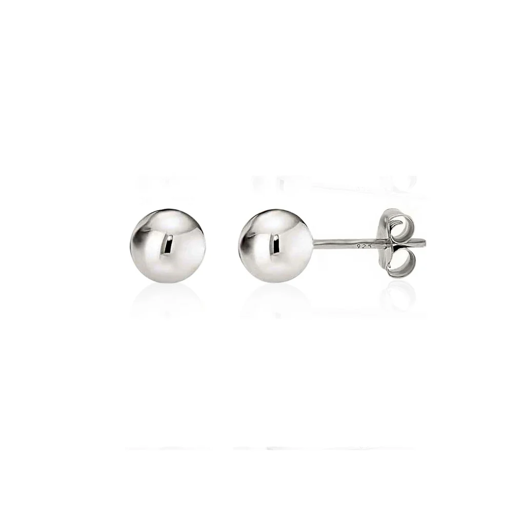 Sterling Sterling Silver Ball Stud Earrings | Delme - Image 2