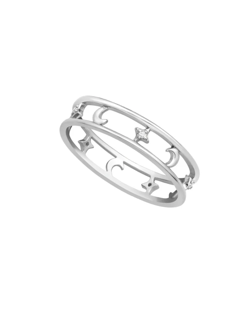 Sterling Silver Celestial Cut Out Ring | Nisu