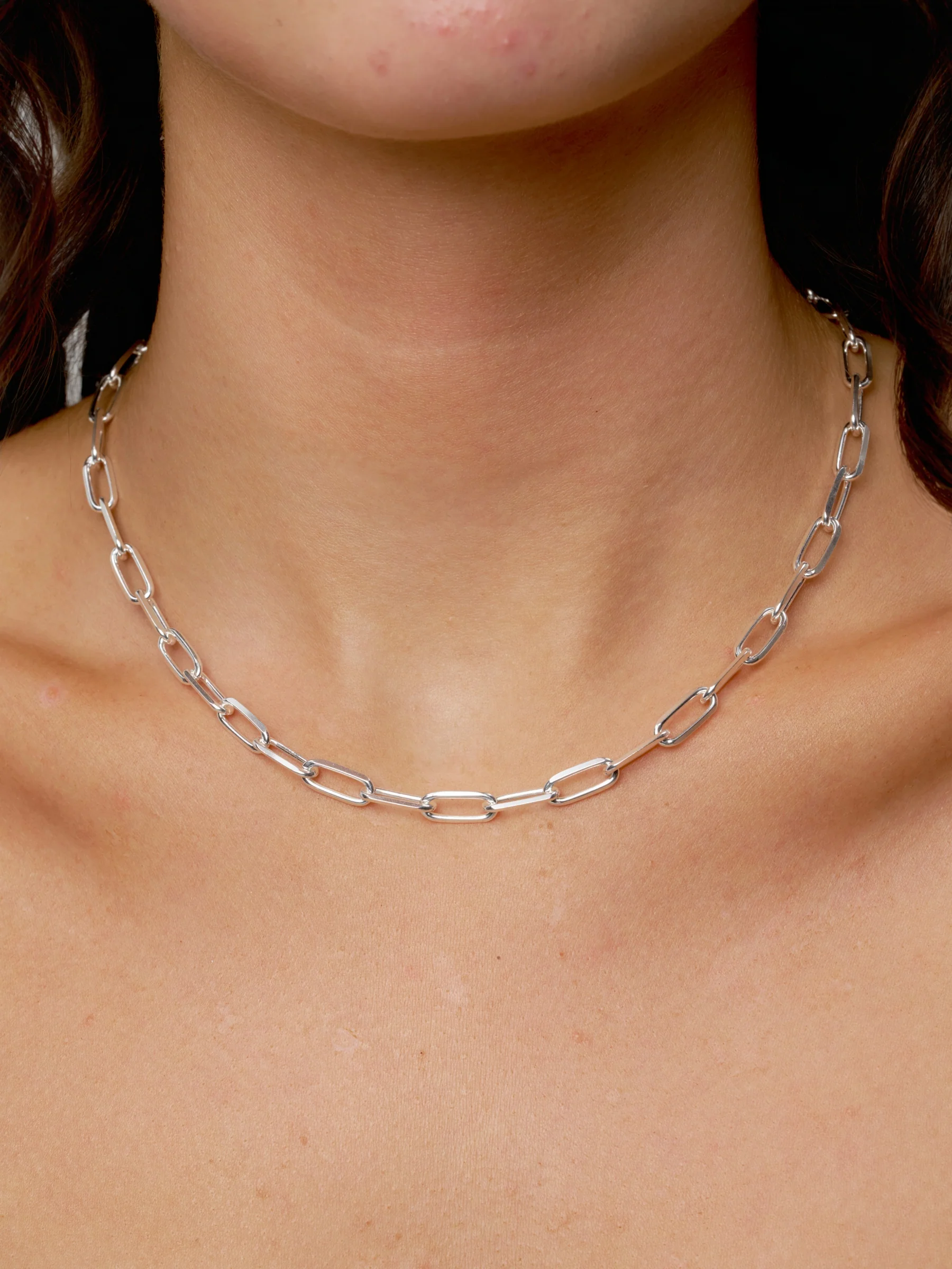 Sterling Silver Chunky Paperclip Necklace | Matea - Image 3