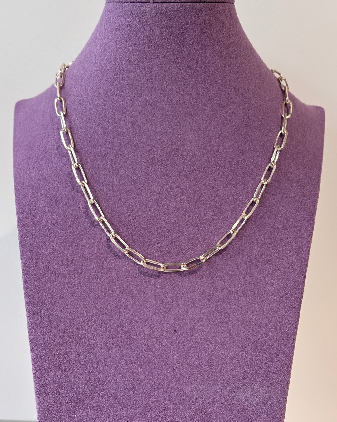 Sterling Silver Chunky Paperclip Necklace | Matea - Image 4