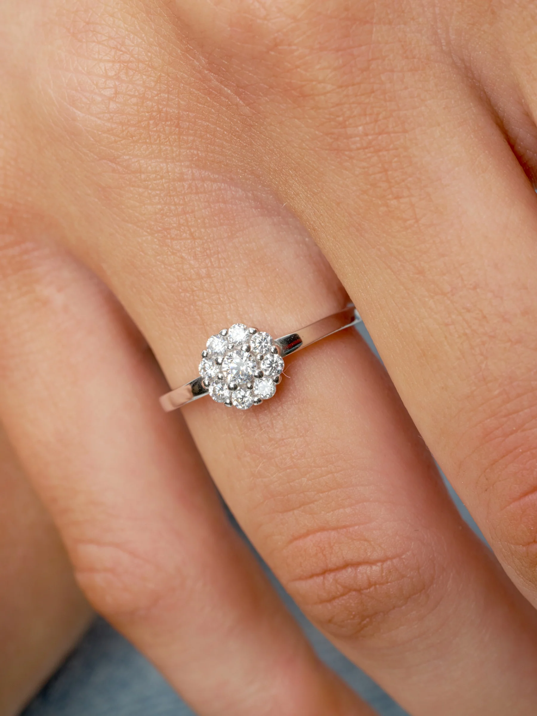 Sterling Silver Clear Stone Cluster Ring | Katerini - Image 4