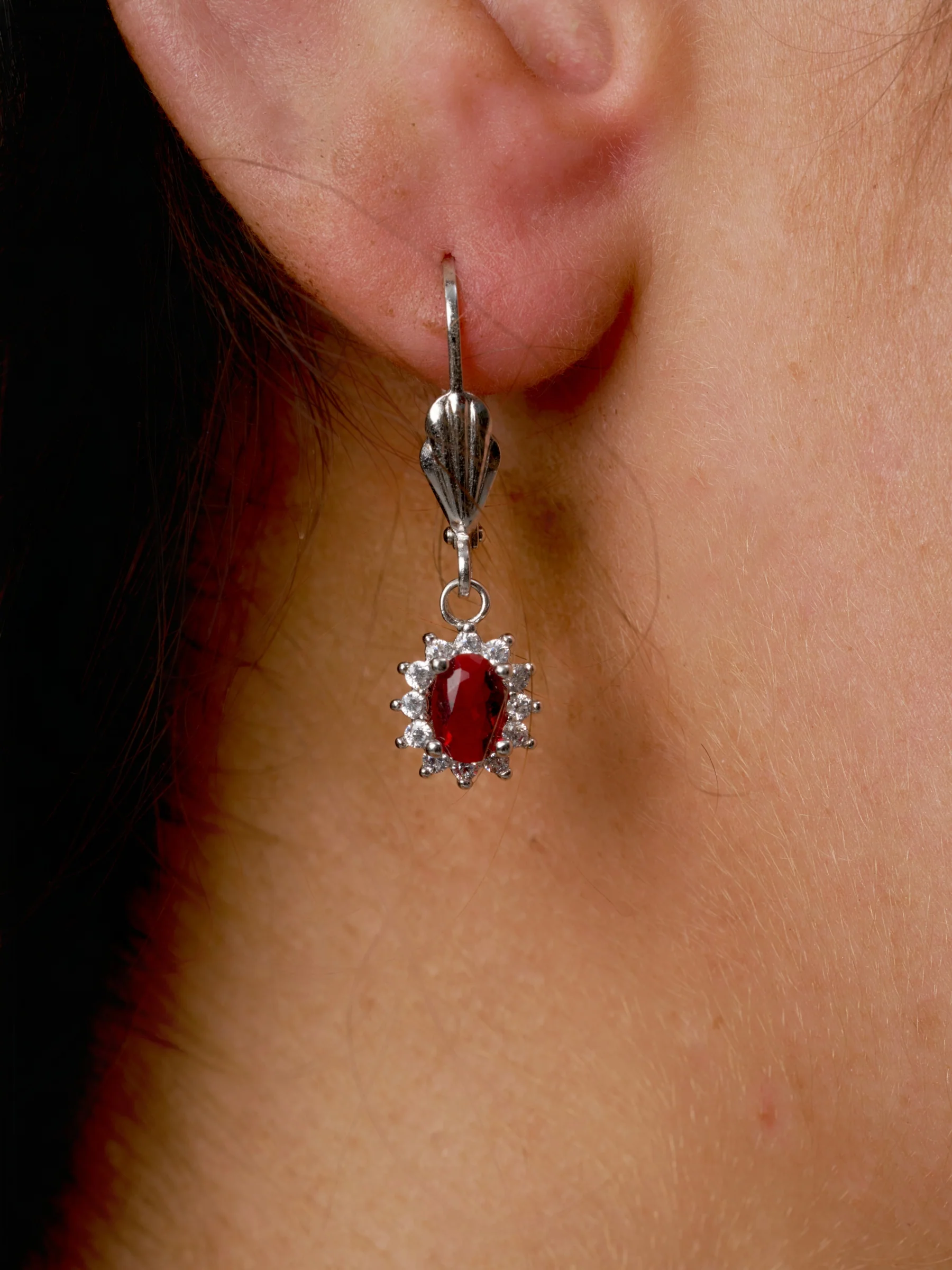 Sterling Silver Cluster Drop Earrings | Fleur - Image 12