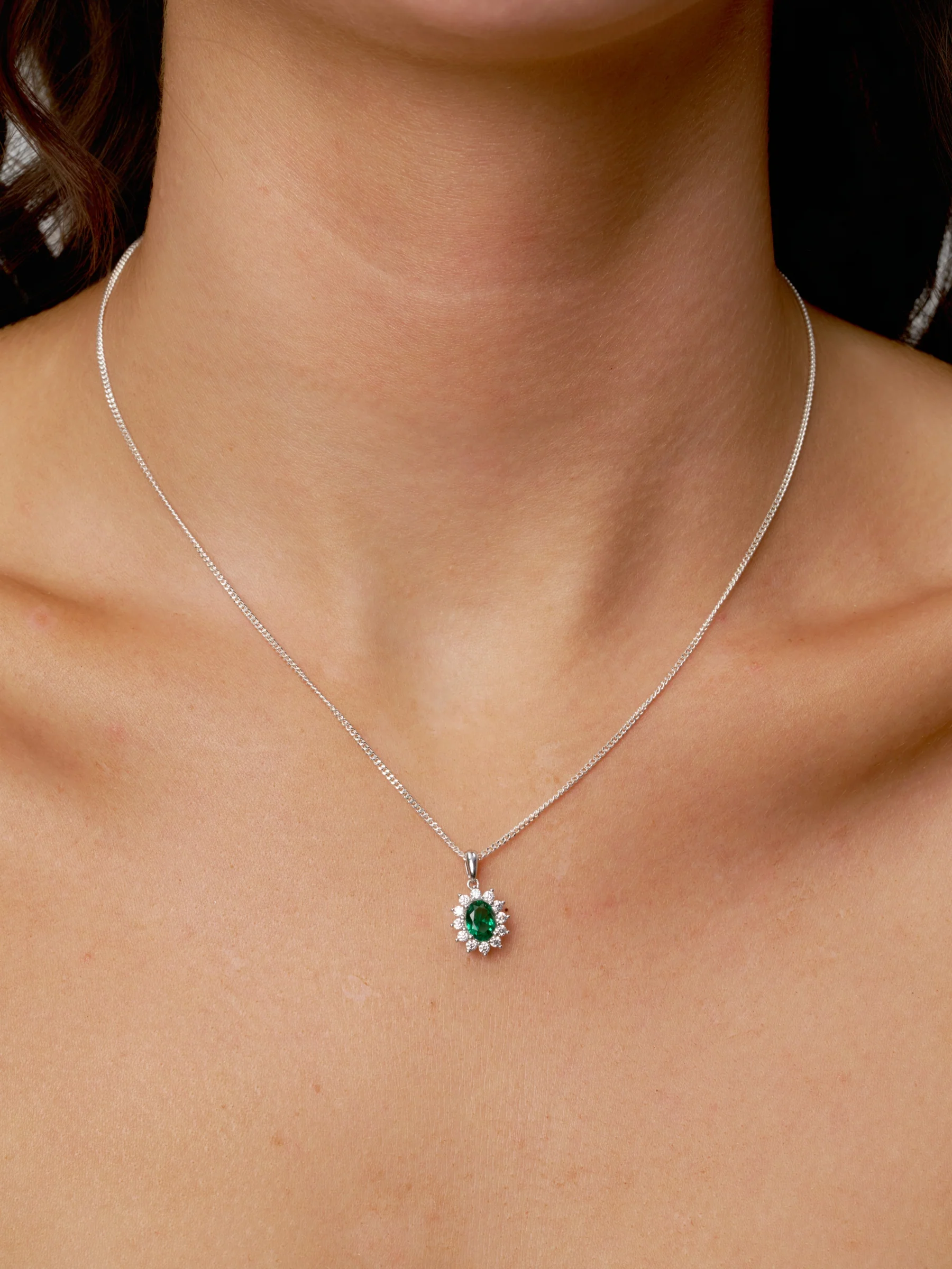 Sterling Silver Coloured Stone Cluster Pendant | Coole - Image 11
