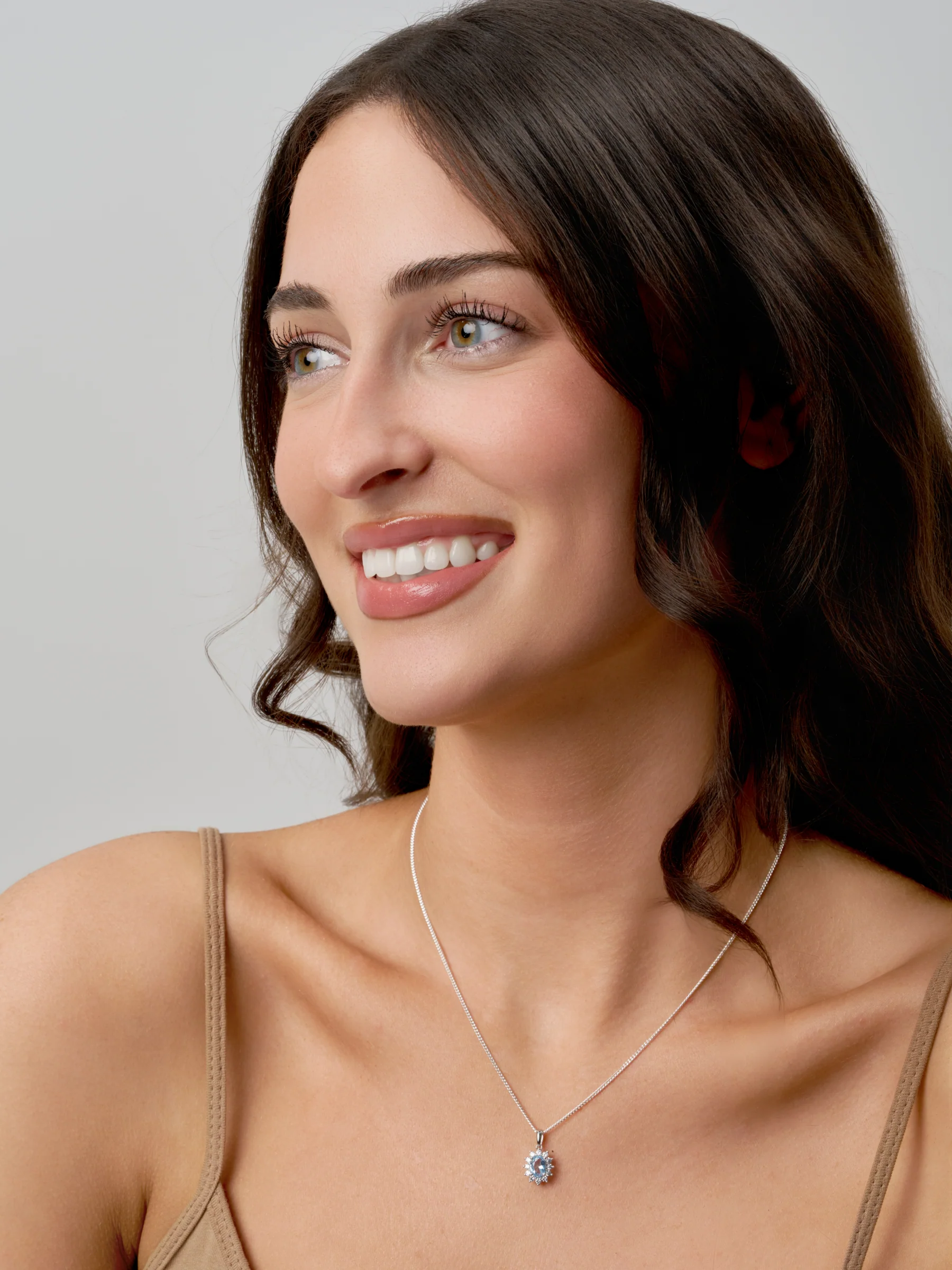 Sterling Silver Coloured Stone Cluster Pendant | Coole - Image 14