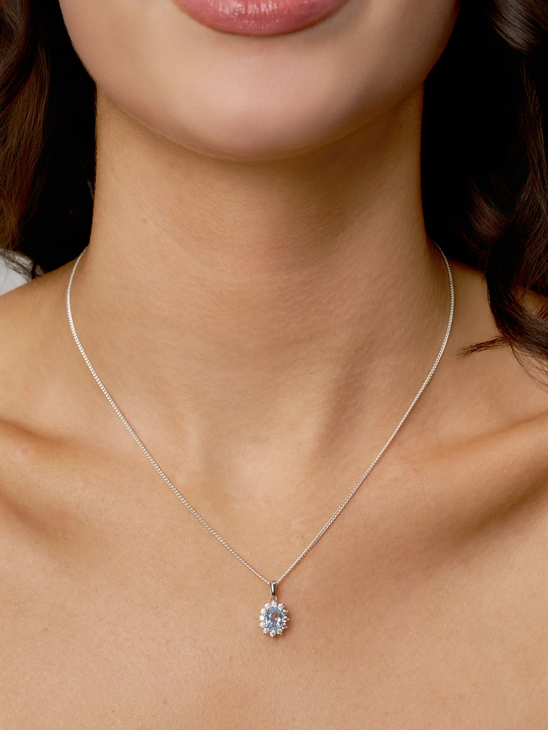 Sterling Silver Coloured Stone Cluster Pendant | Coole - Image 15