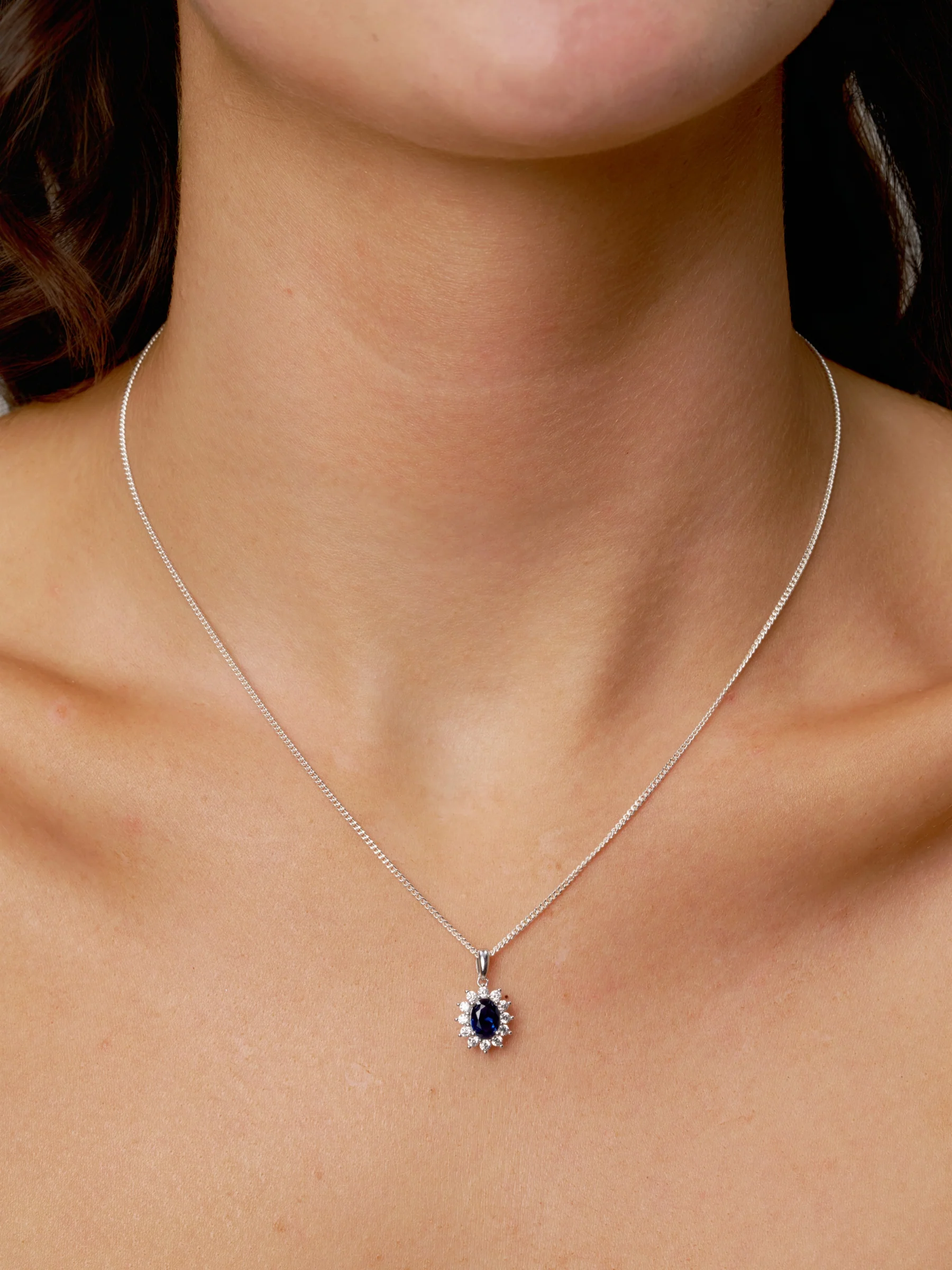 Sterling Silver Coloured Stone Cluster Pendant | Coole - Image 3
